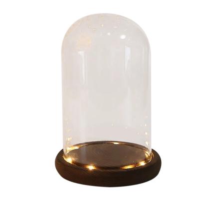 China Europe factory wholesale different sizes glass dome with LED light for different decorations for sale