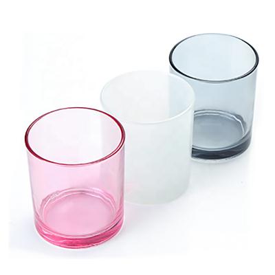 China Morden Color Wholesale Custom Glass Candle Holder Luxury Candle Jars Glass For Candle Making for sale