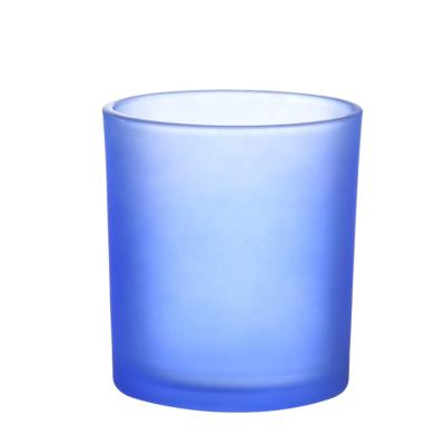 China Morden Factory Wholesale Luxury Customize Colored Glass Candle Holders Glass Jar For Candle Making for sale