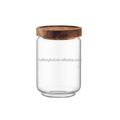 China Hot Selling Freshness Preservation Different Sizes Clear Cylindrical Glass Storage Jar Glass Canister For Home Use for sale