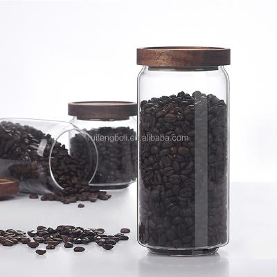 China Freshness Preservation Wholesale Custom Glass Storage Jars Glass Spice Jar Set With Lid For Kitchen for sale