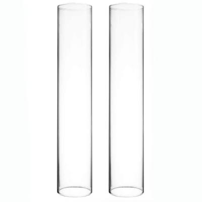 China Wholesale cheap handmade clear open all over glass tube hurricane tube shade cover for candle use for sale