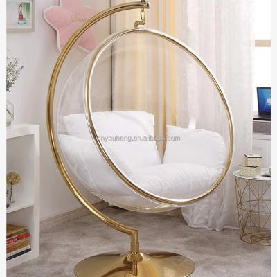 China (Other) With Adjustable Modern Support Bubble Plastic Gold Clear Acrylic Accent Swing Stainless Steel Explosion Hanging Chair for sale