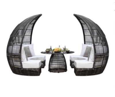 China Contemporary Outdoor Brown Rope Restaurant Furniture Wicker Furniture Bird Nest Woven Outdoor Beach Sofa for sale