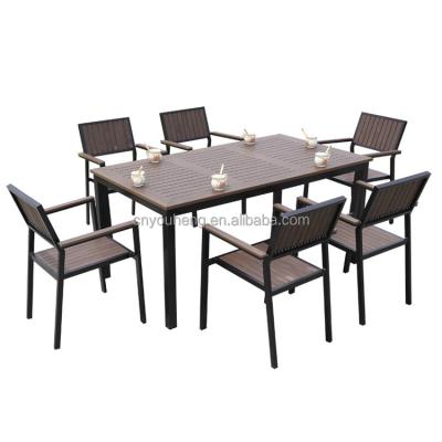 China Contemporary Indonesia Backyard Wooden Patio Set Outdoor Beach Bistros Garden Furniture Dining Table and Chair Set for sale