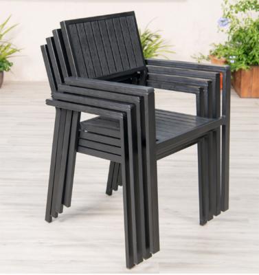 China Factory Manufacture Traditional Garden Set Square Aluminum Outdoor Dining Patio Furniture Plastic Wood Chair for sale