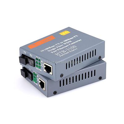 China Ftth Media Converter 1 Pair HTB-3100AB 10/100M Base-TX Ethernet Single Fiber 25km for sale