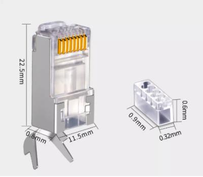 China PCB RJ45 Connector Network Cable Connector Cat6a Cat7 RJ45 Socket Shielded FTP 8P8C Network Crimp Connectors for sale