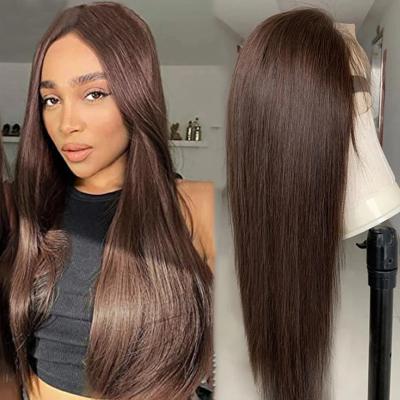 China Silky Straight Lace Front Wig, Colored Cuticle Aligned Lace Front Remy Hair Wigs, 4x4 13x4 13x6 Hd Factory Direct Straight #4 #27 Wave Wig for sale