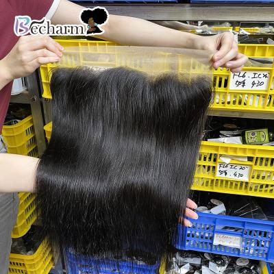 China Silky Straight Wave Pre Plucked Indian Hair Wholesale Raw Hd Lace Headband, Virgin Super Thin Swiss Transparent Human Lace Frontal Cuticle Aligned for sale