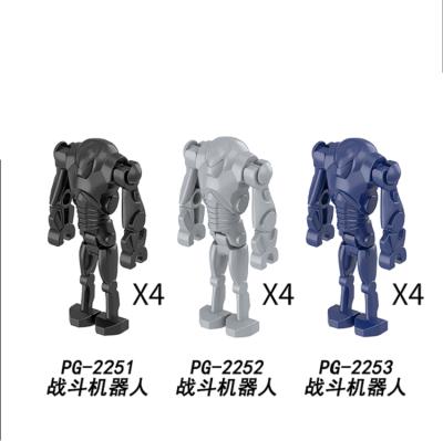 China 4pcs/lot Security Figure Model Building Blocks Set Kits Brick Toys StarWars Gray Blue Robot Military Battle Droid for sale