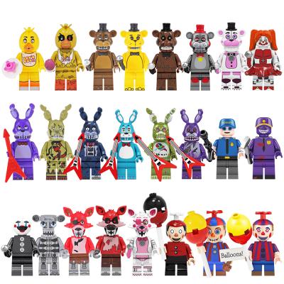 China Popular Safety Game Chica Freddy's Toy Building Blocks Bricks Freddys Man Figures Mini Five Nights No Face Ballonboy Action for sale