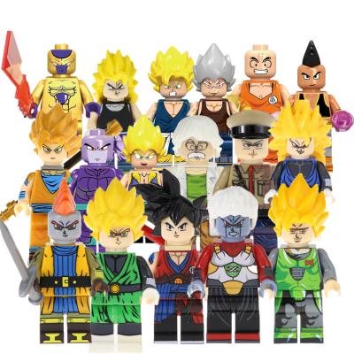 China Safety Amine Vegeta Son Gohan Goku Gogeta Mini Building Blocks Children Toy Kids Gift Smart Educational Figures for sale