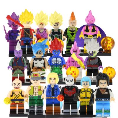 China Safety Amine Vegeta Majin Boo Krillin Goku Mini Building Blocks Children Toy Kids Gift Smart Educational Figures for sale