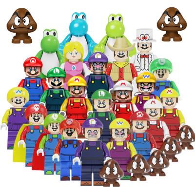 China Safety Yoshi Super Mario Luigi Valio Valluigi Bros Mini Building Block Figuras Toys For Children for sale