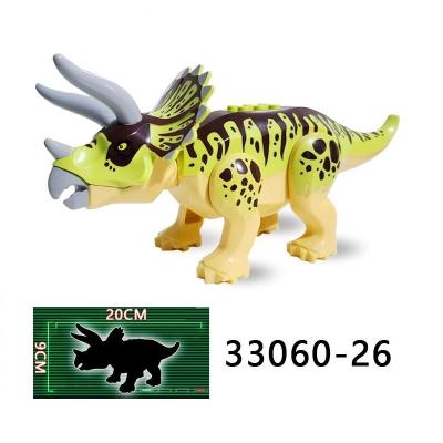 China Blue Gray Tyrannosaurus Rex Green Triceratops Dinosaur Silver Safety Dinosaur Blocks Figures Toys 33060-26 for sale