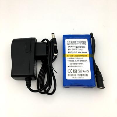 China Batetry with Portable DC 12V 6800mAh Super Power Li-ion Rechargeable Battery Pack PCB+Charger+EU Plug for Wireless Transmitter CCTV Camera for sale