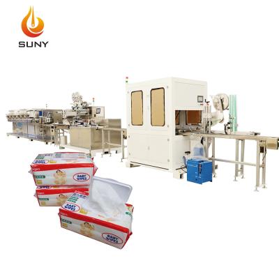 China Full-Automatic Hotels 30-120 Sheets / Pack Wet Cloth Conditioning Machine 12 Lanes Wet Wipes Making Machine for sale