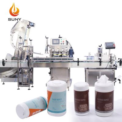 China Fresh Fragrance Hotels Plastic /Clothing Canister Wet Wipes Machine For Baby Wipes Production for sale