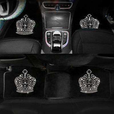 China Universal Waterproof Car Mats Luxury Car Floor Mats Ladies Accessories Durable Faux Stone Interior Shiny Velvet for sale