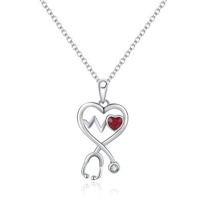 China CLASSIC colgante charm bling silver heartbeat necklace pendant 925 for sale