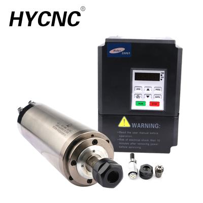 China HYCNC HQD CNC Router Machine Tool Water Cooled Lathe Motor 2.2kw Spindle Motor 2.2kw Water Cooled Lathe Woodworking Spindle CNC Milling CNC Boring High Speed ​​Er20 for sale