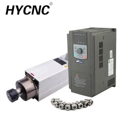 China Air Cooled Spindle Milling Kit For Cnc Routermilling Hqd 3.5kw Spindle 4kw Vfd Spindle Driver With 8pcs Er25 Chunk Machine Tool Machine for sale