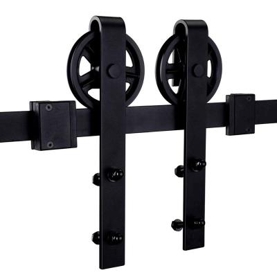 China Industrial Barn Door Foshan Xin Jianwei Spoke Wheel Interior Sliding Barn Door Hardware Kit For Sale for sale