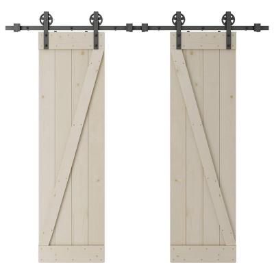 China New DIY Decoration Barn Door Hardware Set With Pine Slat Wood Door for sale