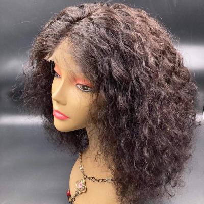 China Afro 100% Brazilian Silky Straight Virgin Hair Lace Wigs Wholesale Jerry Curly Human Hair Lace Curly Short Front Wig For Black Women for sale