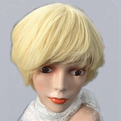 China Silky Straight Wave #613 Shorten Machine Made Pixie Cut Wig Human Hair Short Blonde Wig Good Quality Wig for sale