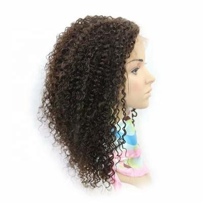 China 2019 Beauty Vendor Wig 100% Human Hair 1B Black Full Lace Wig Brazilian Deep Curly Curly Transparent Wave Lace Wig for sale