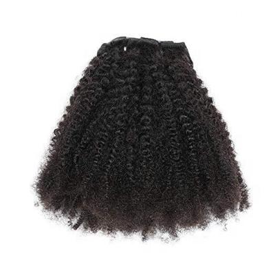 China Afro Mongolian Wave Cuticle Aligned Virgin Hair Afro Kinky Curly Hair Clip Ins Natural Black Hair Extensions Clips for sale