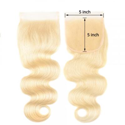 China Hot Selling 5*5 Top Quality Swiss Wave 2020 Silky Straight HD Lace Closure 613 Human Hair HD Lace Closure With Baby Hair for sale