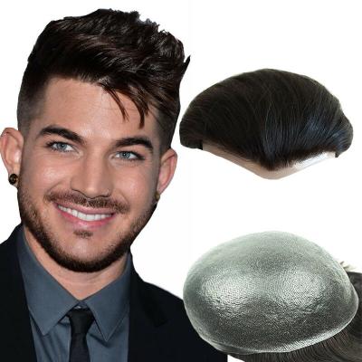 China Best Selling Super Thin 100% Indian Remy Hair Men Wig Hairpiece Indian Remy Skin Hairpiece Top Selling PU Hair V-curl Mens Hair Wig Natural Looking Hairpiece for sale