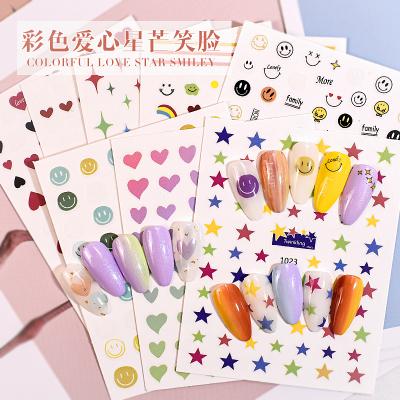 China NEW 1000-1097 Summer Hot-selling JOYFUL Flower Paper Butterflies Beautiful Star Moon Designs For Nail Decals Sticker for sale