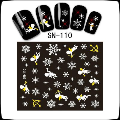 China Paper+PET+UV Ink+Glue SN 3D Nail Art Sticker Decals Than Silver Christmas Snowman Tree Cute Cartoon Rabbit Decals gold foil wraps gel manicure decorations for sale