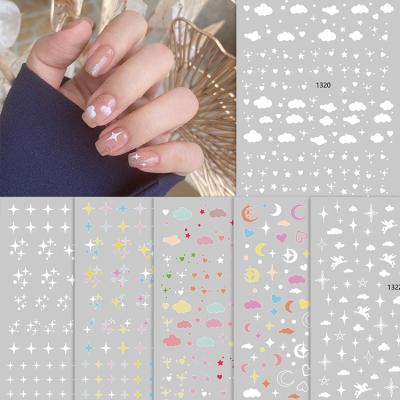 China JOYFUL1221-1321 Clouds Paper Flowers Leaves 3D Designs Self Adhesive Nail Art Decoration Nail Stickers Decal Manicure for sale