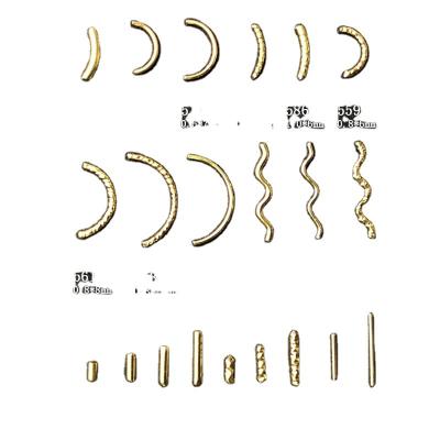 China Hollow Nail Art DIY Decoration Metal- Diy Nail Retro Art Decorations 3d Gold Alloy Rivet Nail Accessories for sale