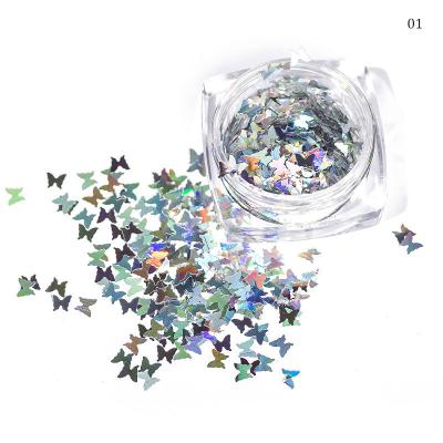 China High Quality Cartoon Color Glitter Thin Art Decoration Butterfly Shapes Sequin Nail for sale