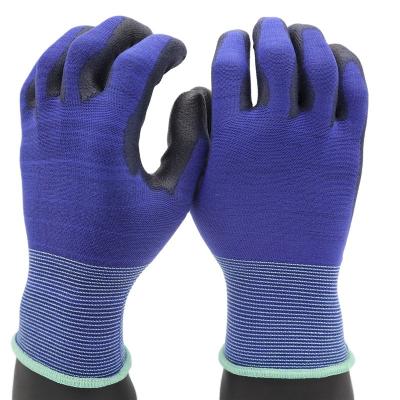 China Gardening Gloves Palm Extra Thin 18G Nylon PU Coated Gloves for sale