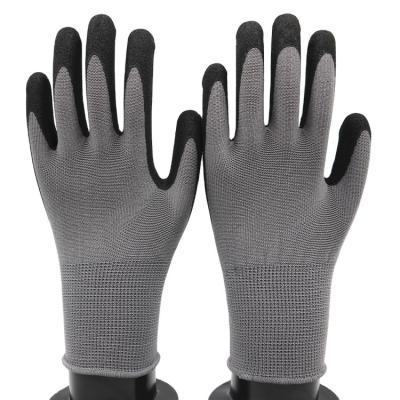 China Big Grip EN388 Black Sandy Nitrile Coated Construction Gloves Work Safety Gardening Gloves for sale