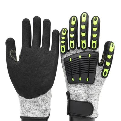 China Level 5 Oil Field Gardening Anti Slip Cut Cut TPR Impact Resistant Gloves Auto Mechanic Gloves for sale