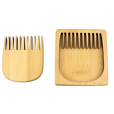 China For Home Use Private Label Pocket Natural Bamboo Wooden Beard Comb and Brush Mustaches Comb For Travel for sale