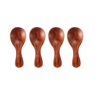 China Disposable Spoon Sugar Tea Coffee Scoop Short Spice Condiment Mini Wooden Spoons Small Kitchen Handle Wooden Kids Spoon Scoop Kitchen Instruments for sale