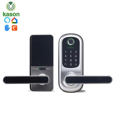 China Wholesale Modern Smart Fingerprint Dual Lock QR Smartlock Smart Fingerprint Dual Entry Alexa WIFI Home Google Quality OEM ODM Keyless Door Lock for sale