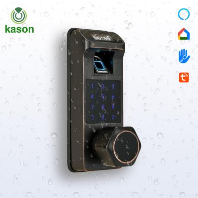 China Modern Smart Battery Power Motor Motorized Best Entry Keyless Smart Lock Keypad Electric Door Knob Lock For Exterior Door for sale