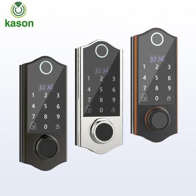 China Smart Digital Fingerprint Tooth WiFi Voice Remote Control Modern Alexa Guidance Home Security Device Blue Deadbolt Door Lock for sale