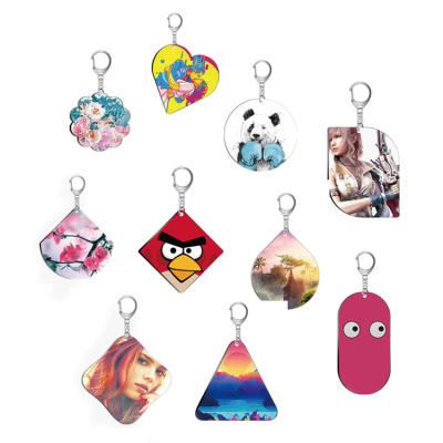 China Factory Acrylic Cute Heart Dog Key Chain Bear Crystal Mirror Girly Star Masks Rectangle Custom Acrylic Mini Anime 3d Logo Key Chain for sale