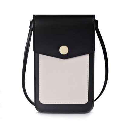 China Multifunctional cross - body women pinch leather touch screen mobile smartphone bag girls toss cross body ladies touch screen waist phone bags for sale